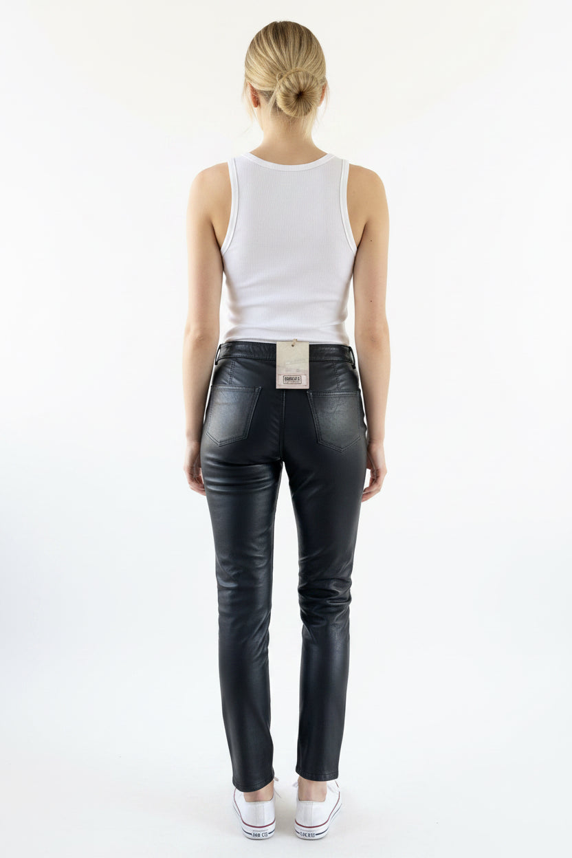 Object Leather trousers,, black, size 36 / S L 34, RRP €399, sheepskin