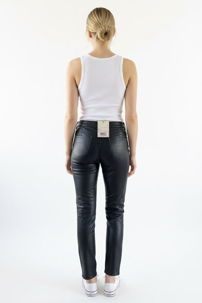 Object Leather trousers,, black, size 36 / S L 34, RRP €399, sheepskin