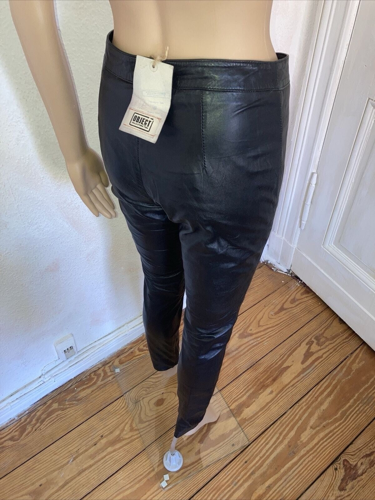 Object Leather trousers,, black, size 36 / S L 34, RRP €399, sheepskin