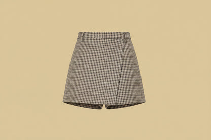N°21 Wool Houndstooth Mini Skirt – Brown – New with Tags – Size EU 36