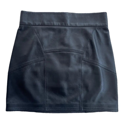 FENTY by Rihanna Lambskin Leather Mini Skirt – Size 34 – Black