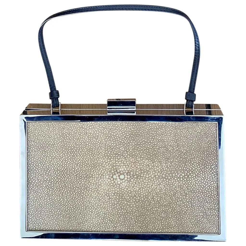 Calvin Klein Collection — Stingray Leather Clutch — detail view | Rent designer fashion at Laura Messerschmitt Berlin