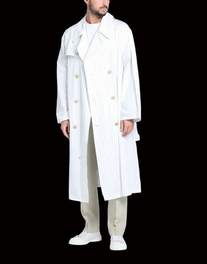 Maison Margiela pinstripe cotton trench coat — rent from Laura Messerschmitt, Berlin stylist