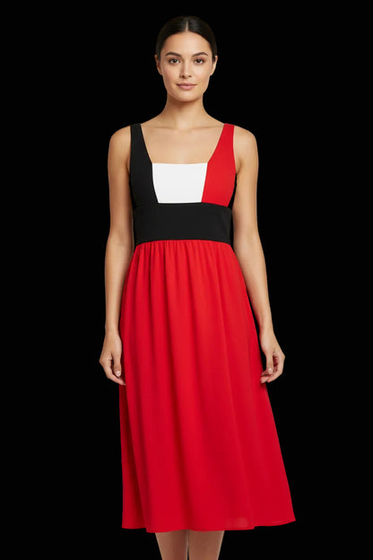 Fausto Puglisi colour-block dress in black, ivory & red (new with tags) — rent from Laura Messerschmitt, Berlin stylist