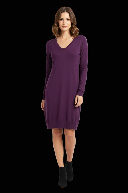 Unger Hamburg pure cashmere knit dress in aubergine — rent from Laura Messerschmitt, Berlin stylist