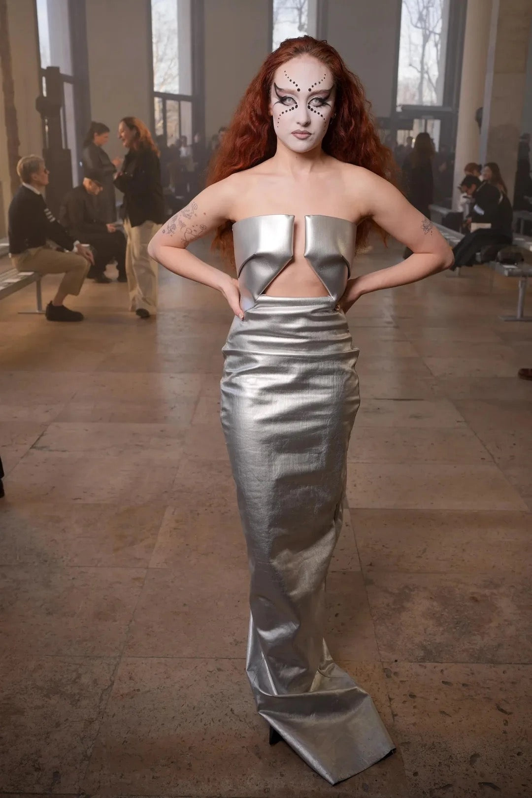 Rick Owens — Prong Dress in Coated Pink Denim (2023)