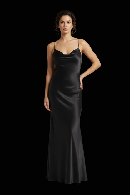 GENNY bias-cut silk slip dress, floor length — rent from Laura Messerschmitt, Berlin stylist