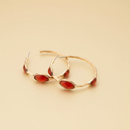 Hoop earrings Colors: Gold & red