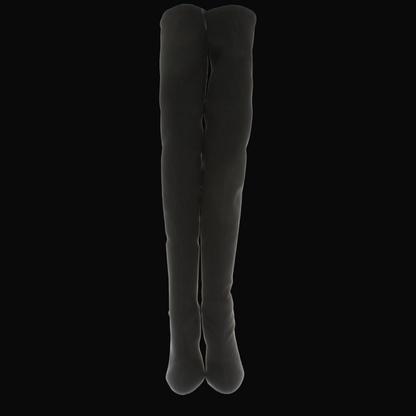 Stuart Weitzman — Black Neoprene Over-the-Knee Boots — front view