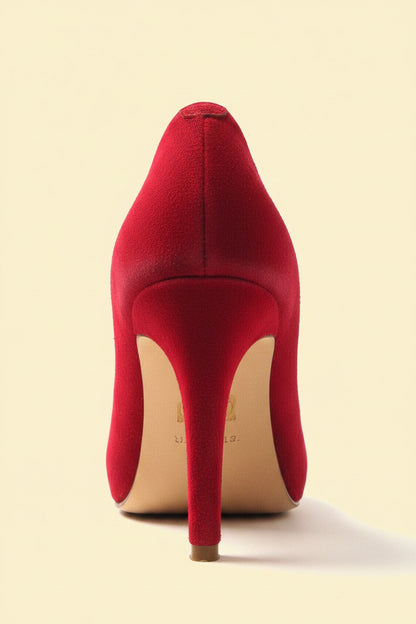 Elie Tahari — Suede Caged Lace-Up Pumps in Bordeaux