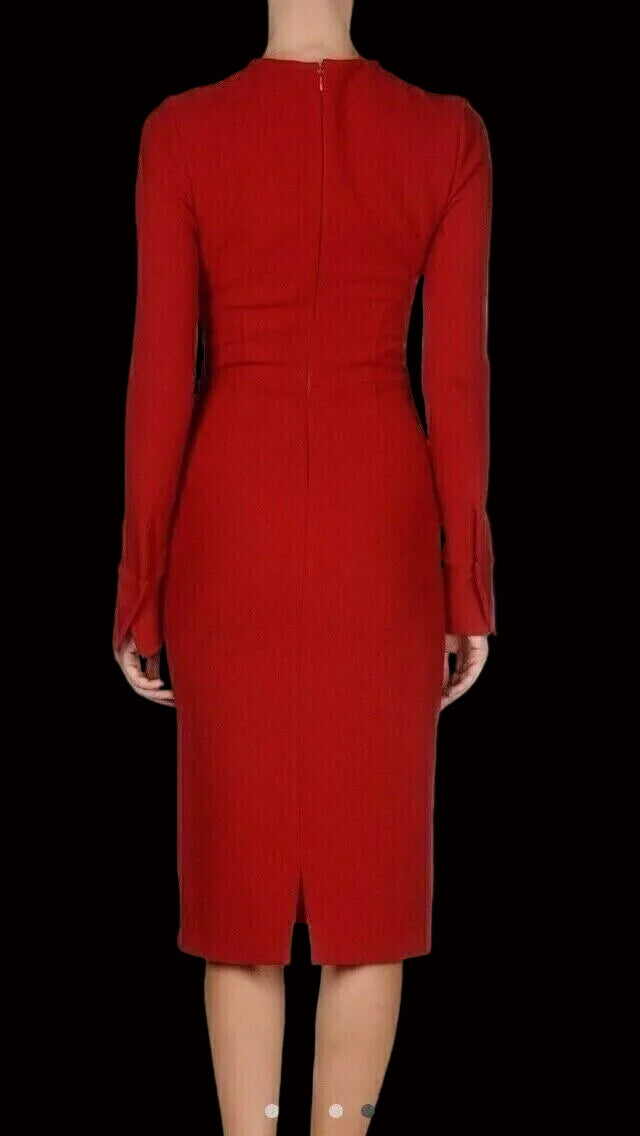 Jo No Fui — Wool Etui Dress in Red — side view | Rent designer fashion at Laura Messerschmitt Berlin
