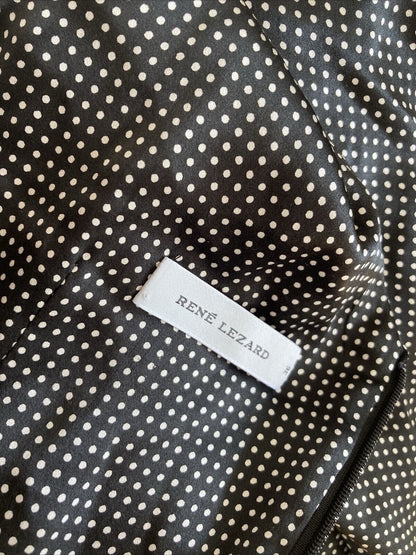 René Lezard — Polka Dot Silk Dress in Black & White — close-up detail | Rent designer fashion at Laura Messerschmitt Berlin