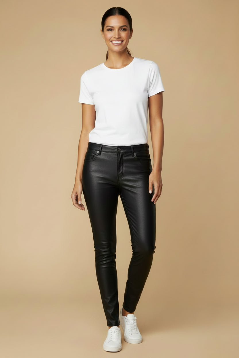 Yves Saint Laurent Vintage Lambskin Leather Trousers – Black – Made in Italy – Size EU 36