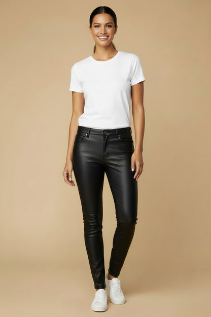 Yves Saint Laurent Vintage Lambskin Leather Trousers – Black – Made in Italy – Size EU 36