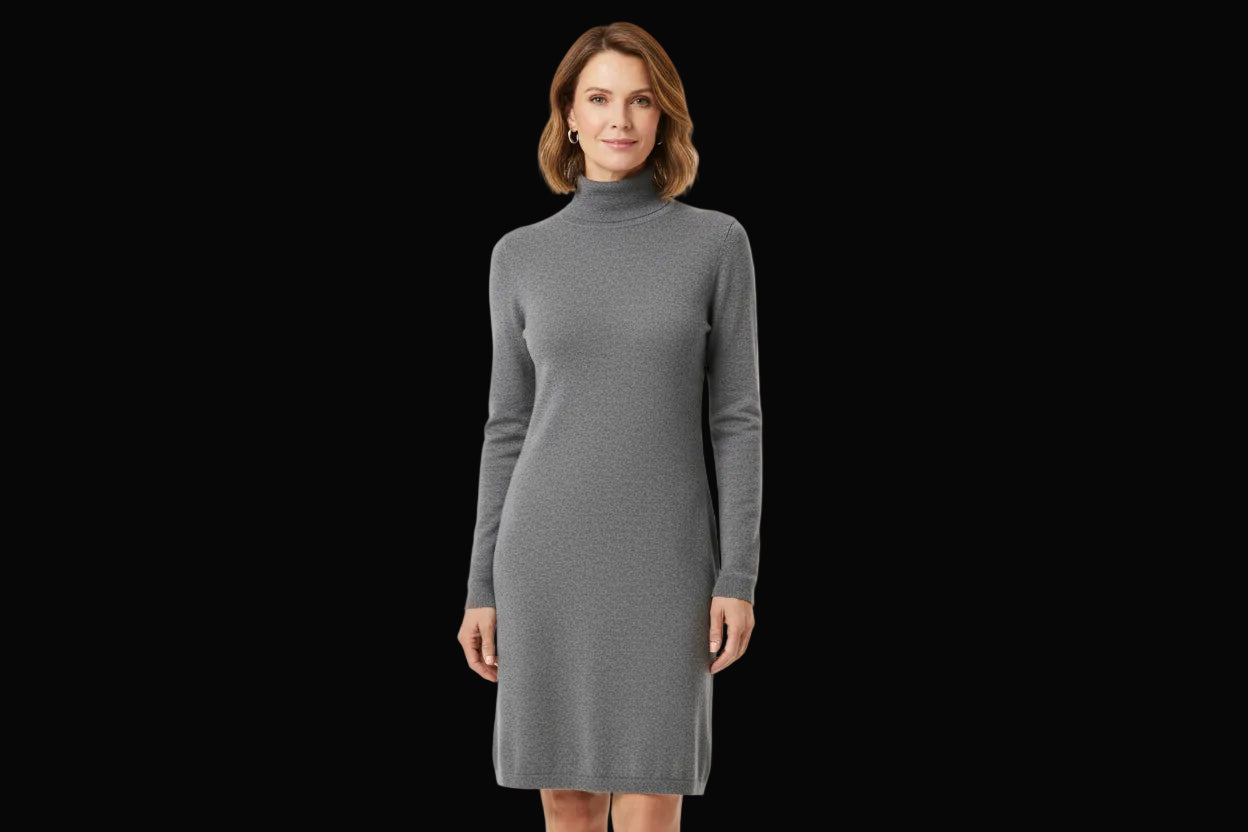 Allude pure cashmere knit dress in grey — rent from Laura Messerschmitt, Berlin stylist