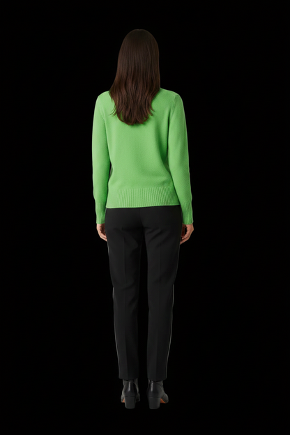 Prego — Pure Cashmere Turtleneck in Apple Green