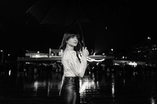 Gucci - Leather Pencil Skirt with Front Slit in Black