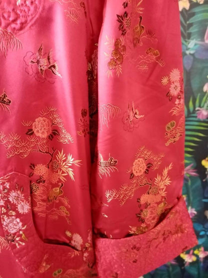 Vintage — 1940s Chinese Brocade Haus Robe in Silk