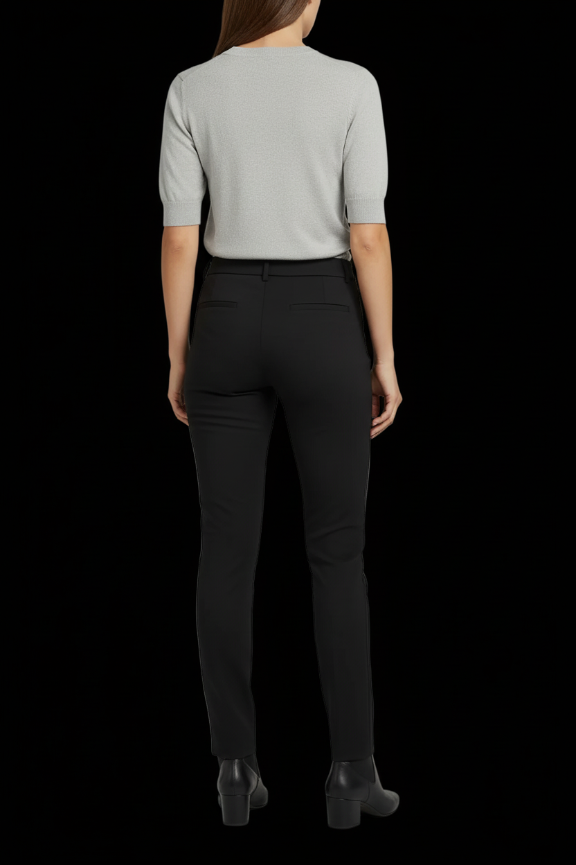 Chanel — Wool Cigarette Trousers in Black