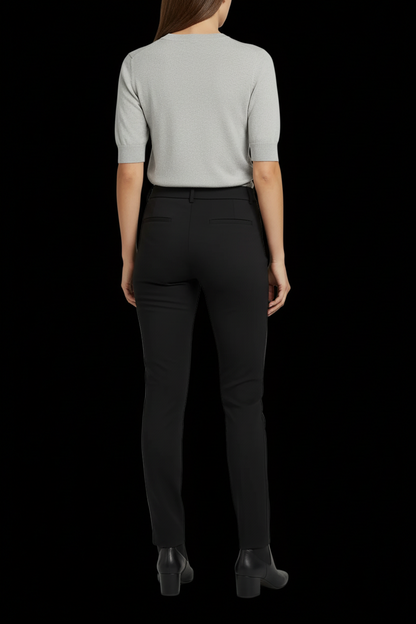 Chanel — Wool Cigarette Trousers in Black