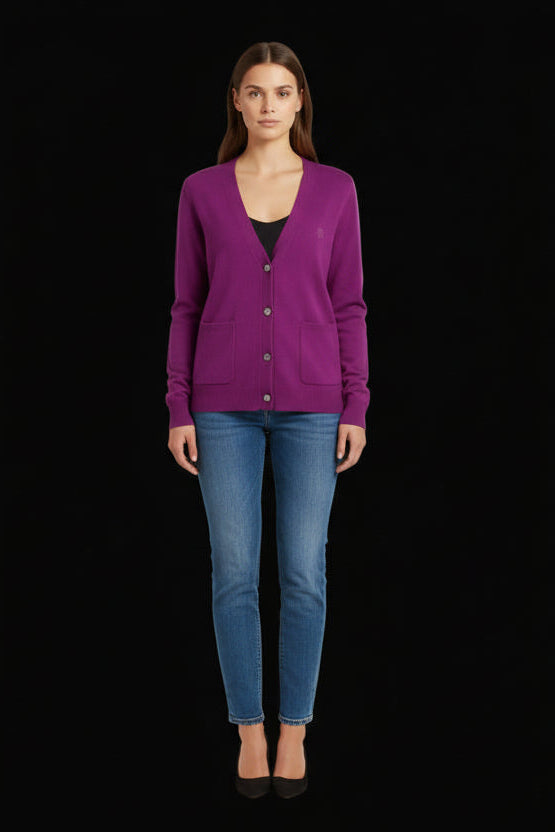 Polo Sylt — Fuchsia Wool Knit Dress — side view | Rent designer fashion at Laura Messerschmitt Berlin