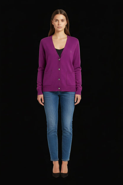 Polo Sylt — Fuchsia Wool Knit Dress — side view | Rent designer fashion at Laura Messerschmitt Berlin