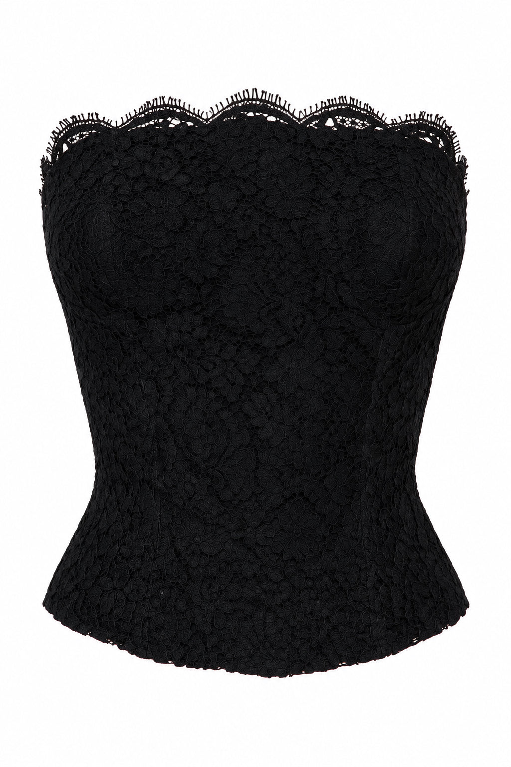 Chanel vintage Chantilly lace bustier in black — view 1