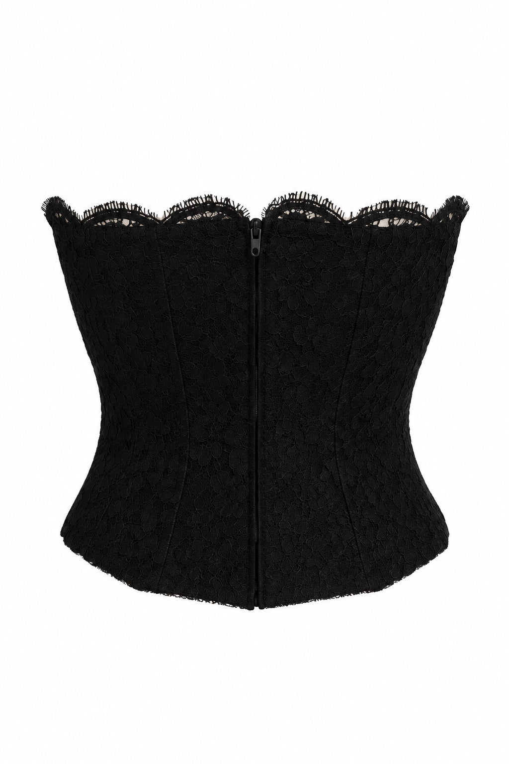 Chanel vintage Chantilly lace bustier in black — view 2