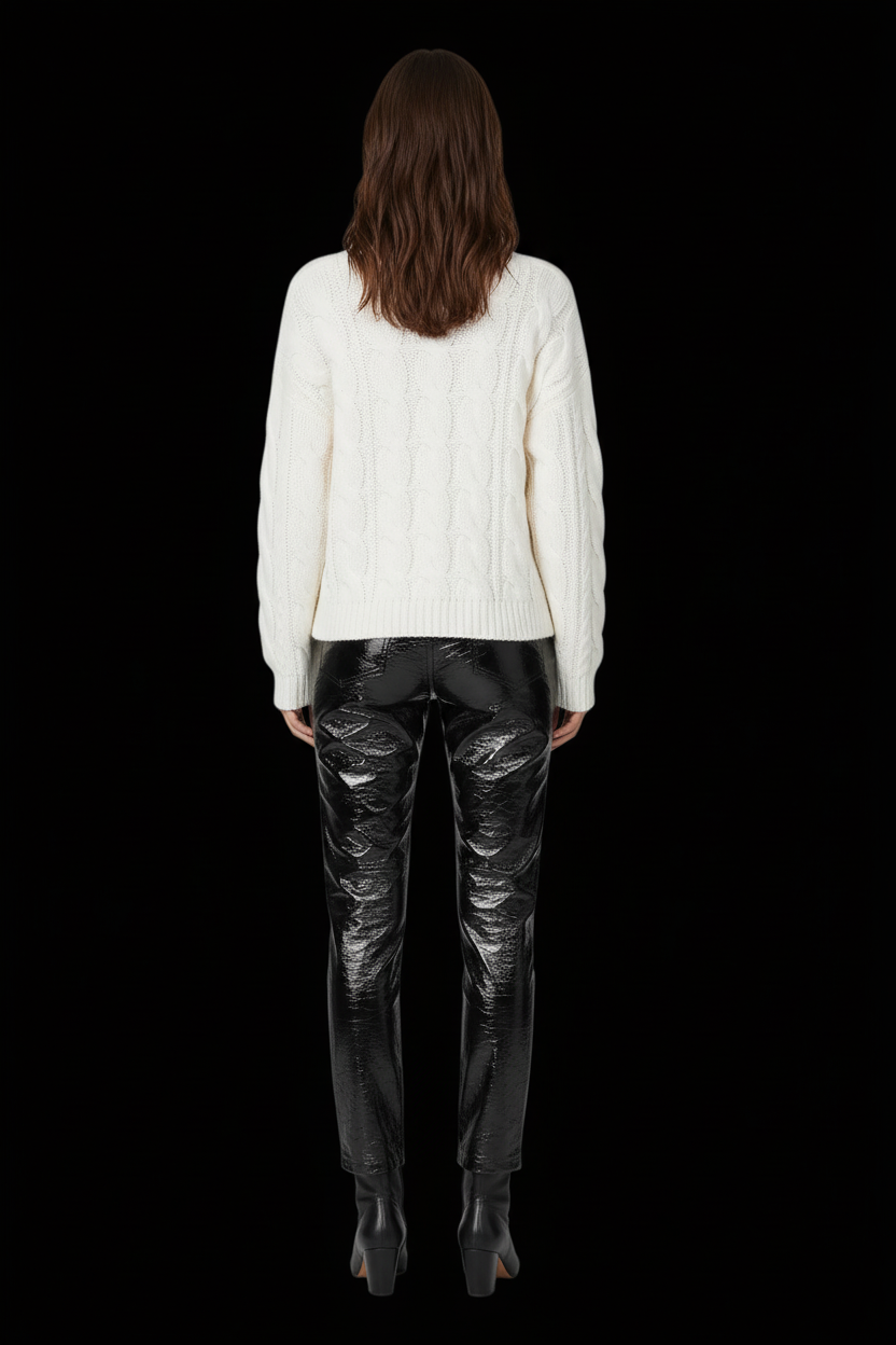 Chanel — Fall/Winter 2001 Patent Leather Tailored Trousers in Black (Silk-Lined)