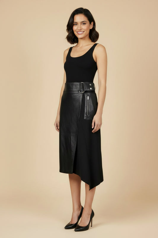 3.1 Phillip Lim Silk & Lamb Leather Skirt – Size 32