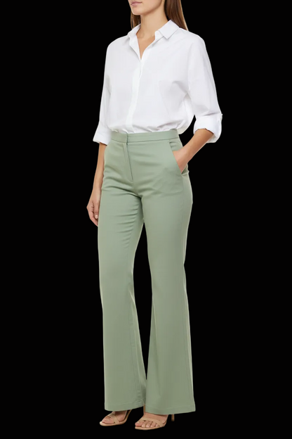 Escada sage silk wide leg trousers — view 1