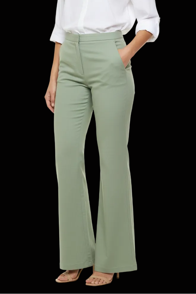 Escada silk wide-leg trousers in sage — rent from Laura Messerschmitt, Berlin stylist