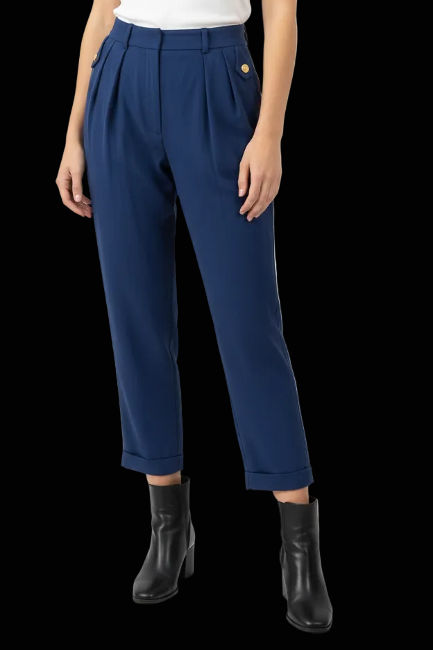 Escada vintage wool pleated high-waist trousers in cobalt (c. 1982) — rent from Laura Messerschmitt, Berlin stylist