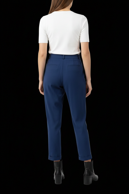 Escada — Vintage Wool Pleated High-Waist Trousers in Cobalt (c. 1982)