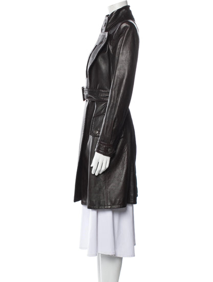 Chanel — Vintage Fall 1997 Brown Cerf Leather Trench Coat by Karl Lagerfeld