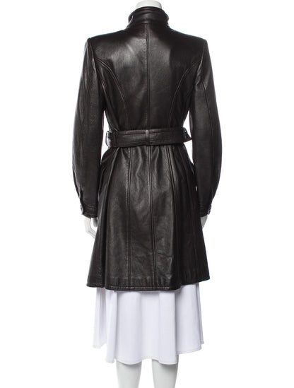 Chanel — Vintage Fall 1997 Brown Cerf Leather Trench Coat by Karl Lagerfeld