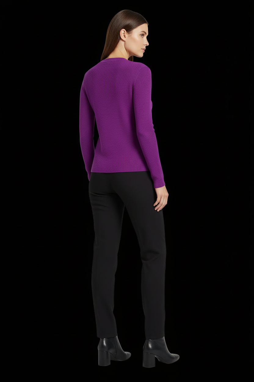 Prada — Cashmere V-Neck Cardigan in Magenta