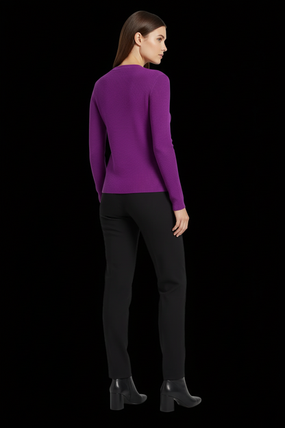Prada — Cashmere V-Neck Cardigan in Magenta