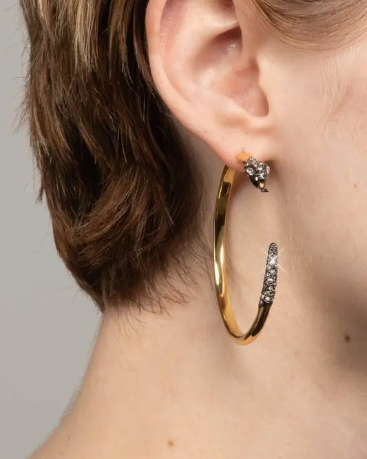 Alexis Bittar — Pavé Crystal Serpent Hoop Earrings