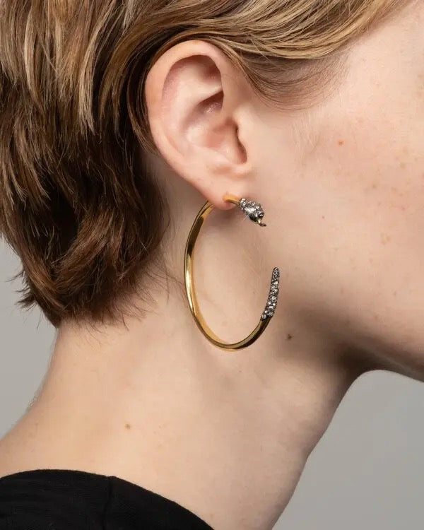 Alexis Bittar — Pavé Crystal Serpent Hoop Earrings