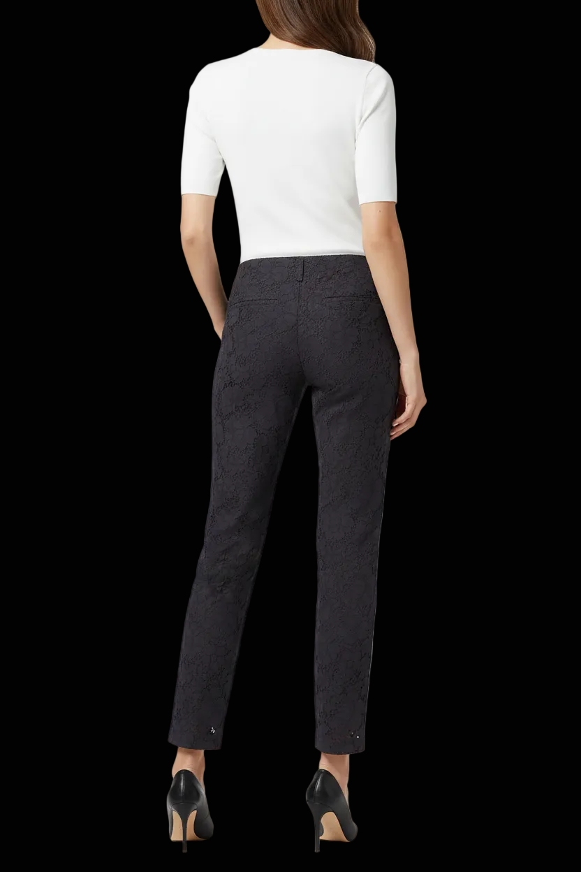 Prada — Guipure Lace Cigarette Trousers in Navy