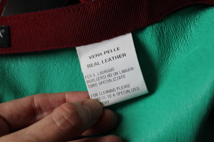Dolce & Gabbana leather skirt care label showing Vera Pelle real leather