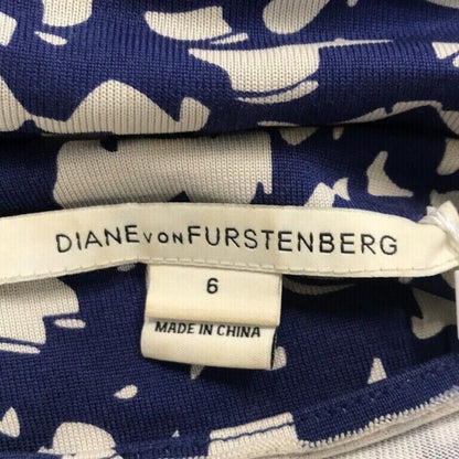 Diane von Furstenberg — Silk Wrap Dress in Blue, White & Red — label