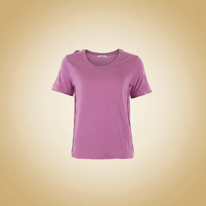 Mulberry — Silk-Linen Short-Sleeve Top in Berry