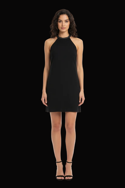 Kookaï black crystal-embellished mini dress — rent from Laura Messerschmitt, Berlin stylist