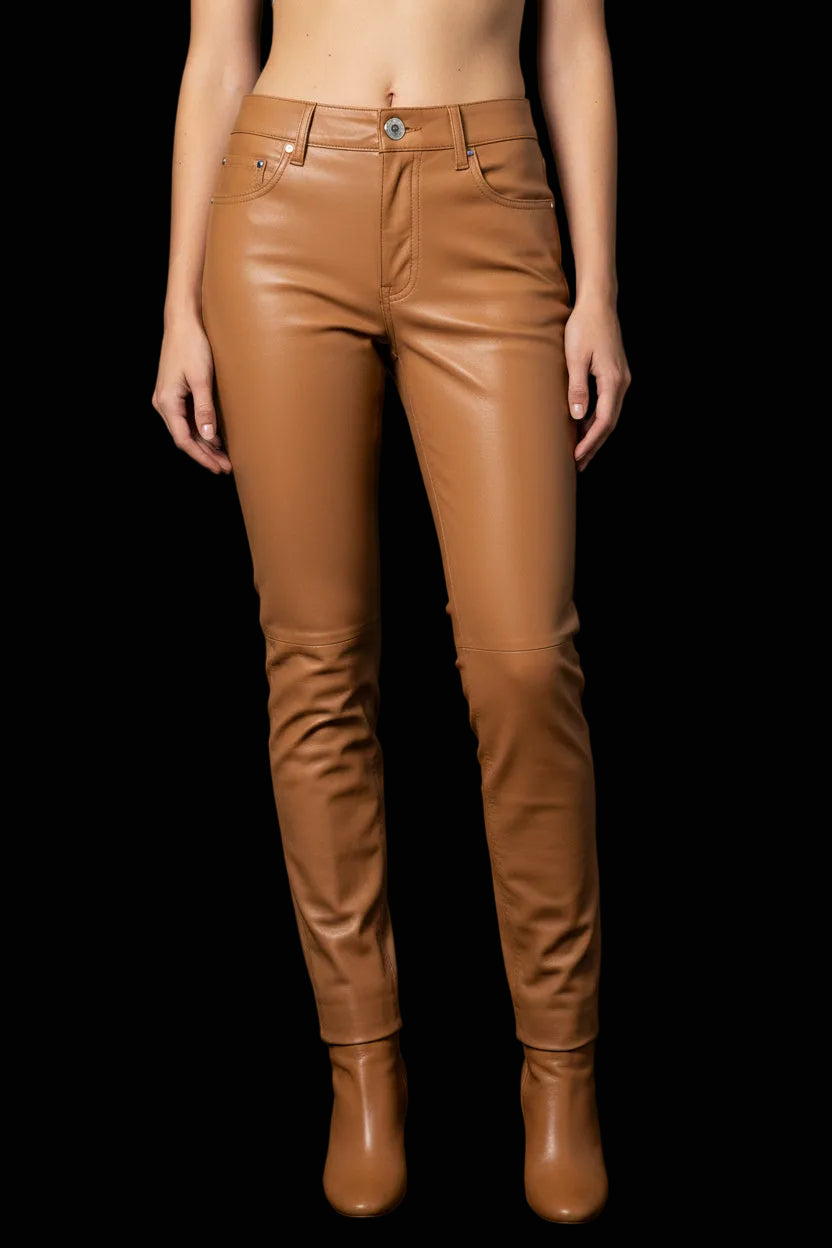 Hermès lambskin leather trousers — rent from Laura Messerschmitt, Berlin stylist