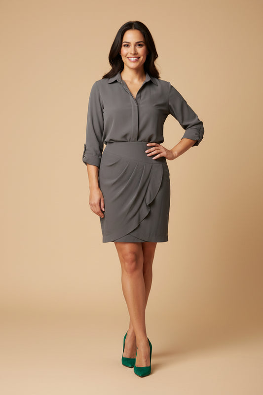 3.1 Phillip Lim Pure Silk Skirt – Gray- Size. 38