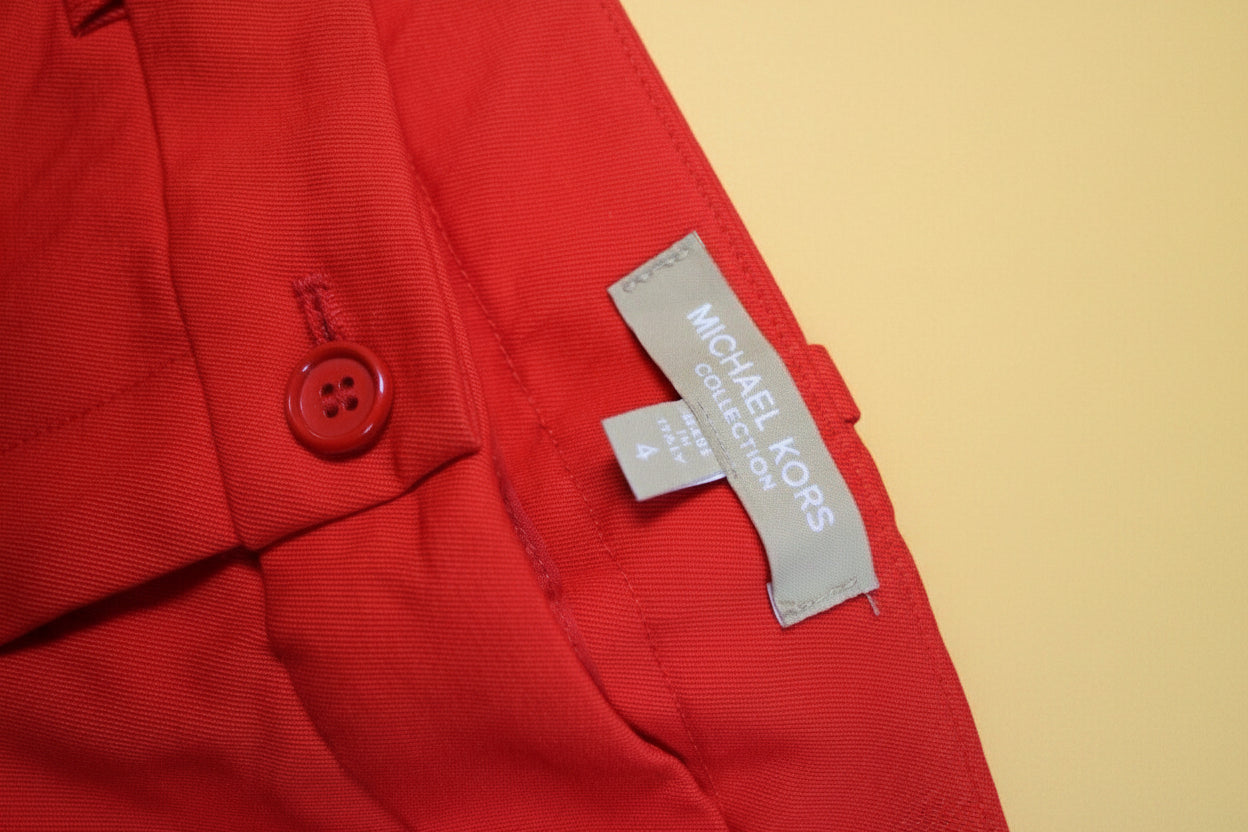 Michael Kors — Red Wool Cigarette Trousers Size 34