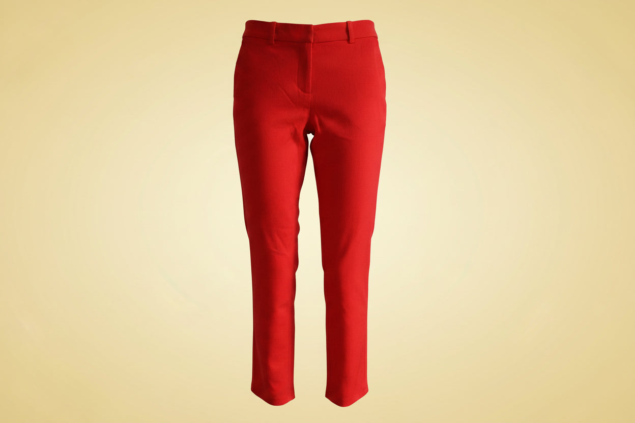 Michael Kors — Red Wool Cigarette Trousers Size 34