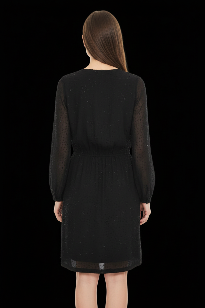 Diane von Furstenberg — Glass Bead Embroidered Silk Dress in Black